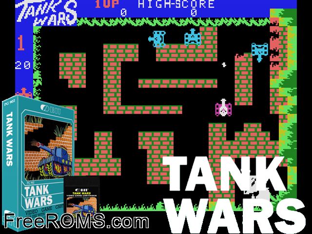 Tank Wars (1983) ColecoVision game showing 3D box cover and gameplay screenshot
