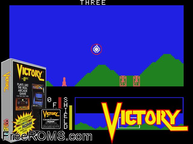 Victory (1983) ColecoVision game showing 3D box cover and gameplay screenshot