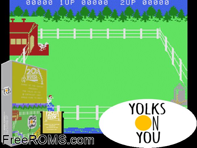 Yolk's on You, The (1983) (Proto) ColecoVision game showing 3D box cover and gameplay screenshot