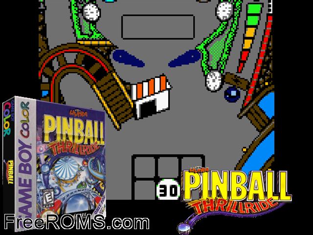 3-D Ultra Pinball - Thrillride Gameboy Color game showing 3D box cover and gameplay screenshot