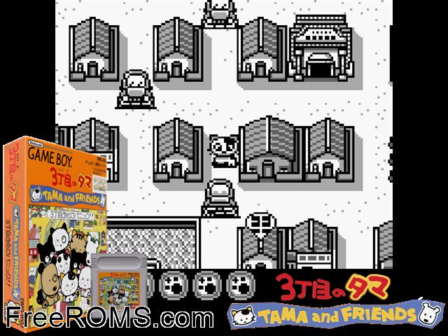 3 Choume No Tama - Tama And Friends - 3 Choume Obake Panic!! (Japan) Gameboy Color game showing 3D box cover and gameplay screenshot