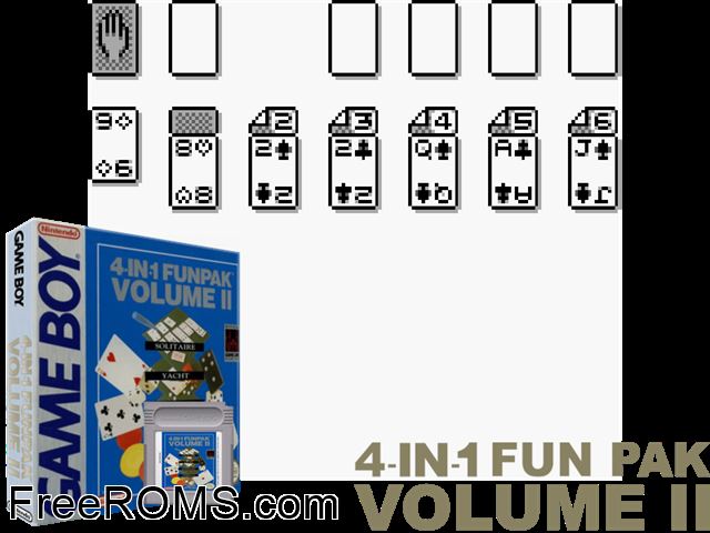 4-In-1 Funpak Vol. Ii (Usajapan) Gameboy Color game showing 3D box cover and gameplay screenshot