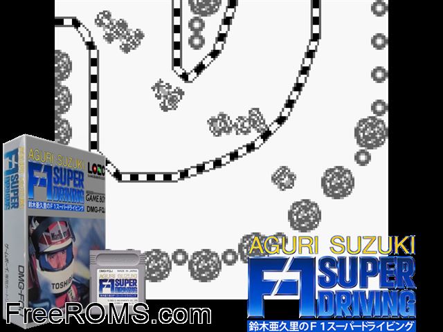 Aguri Suzuki F-1 Super Driving (Japan) Gameboy Color game showing 3D box cover and gameplay screenshot
