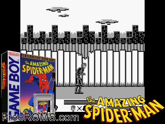 Amazing Spider-Man, The Gameboy Color game showing 3D box cover and gameplay screenshot