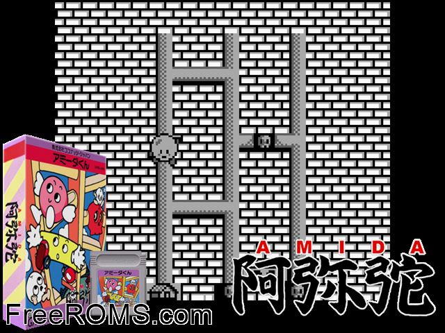 Amida (Japan) Gameboy Color game showing 3D box cover and gameplay screenshot