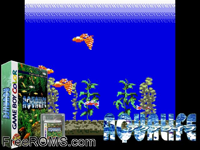 Aqualife (Japan) Gameboy Color game showing 3D box cover and gameplay screenshot