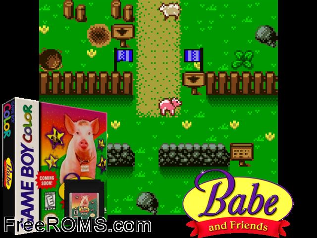 Babe And Friends Gameboy Color game showing 3D box cover and gameplay screenshot