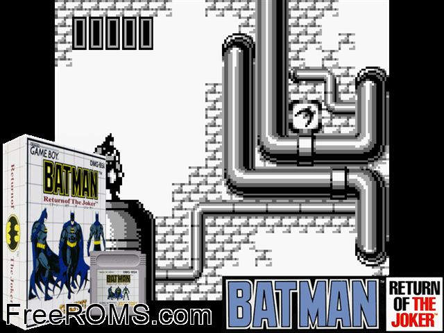 Batman - Return Of The Joker (Japan) Gameboy Color game showing 3D box cover and gameplay screenshot