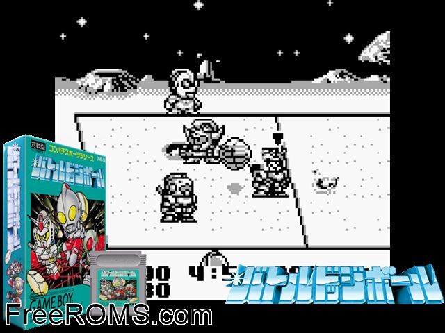 Battle Dodge Ball (Japan) Gameboy Color game showing 3D box cover and gameplay screenshot