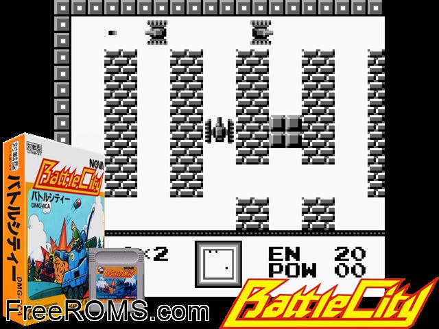 Battlecity (Japan) Gameboy Color game showing 3D box cover and gameplay screenshot