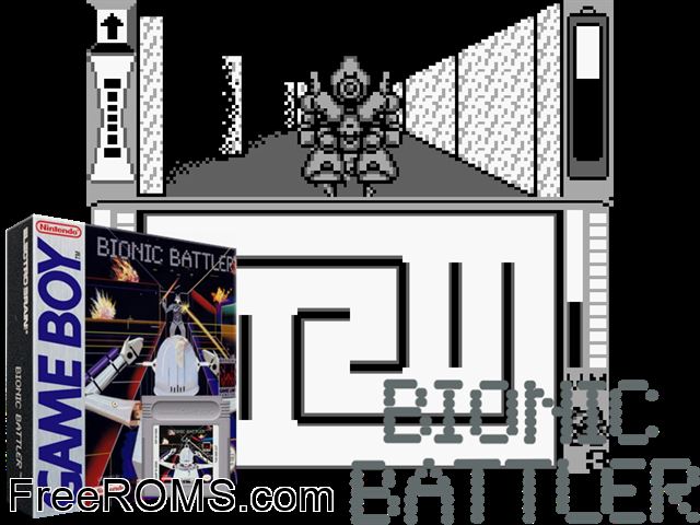 Bionic Battler Gameboy Color game showing 3D box cover and gameplay screenshot