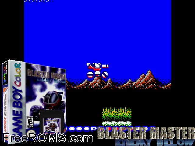 Blaster Master - Enemy Below Gameboy Color game showing 3D box cover and gameplay screenshot