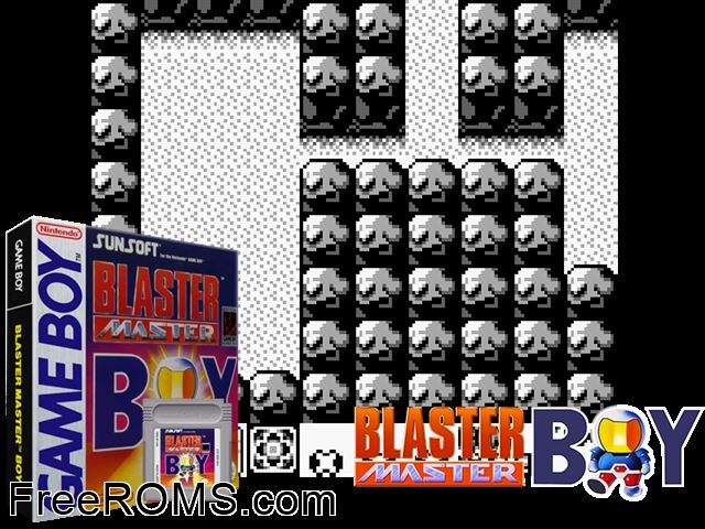 Blaster Master Boy Gameboy Color game showing 3D box cover and gameplay screenshot