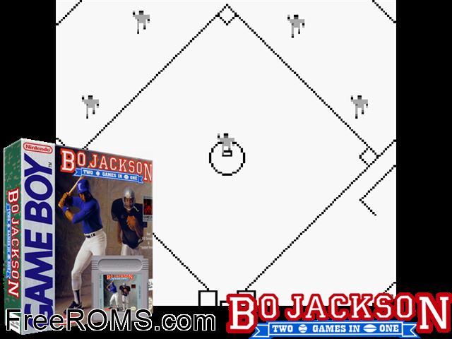 Bo Jackson Hit And Run Gameboy Color game showing 3D box cover and gameplay screenshot