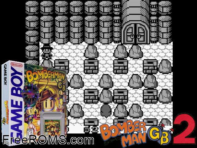 Bomberman Gb Gameboy Color game showing 3D box cover and gameplay screenshot