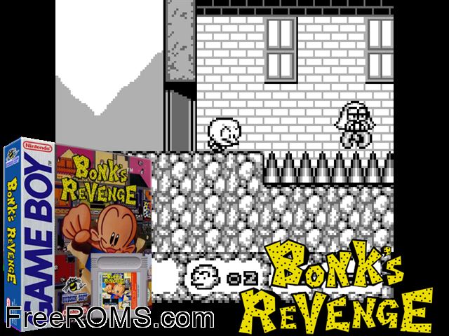 Bonks Revenge Gameboy Color game showing 3D box cover and gameplay screenshot