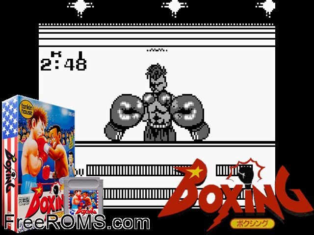 Boxing (Japan) Gameboy Color game showing 3D box cover and gameplay screenshot