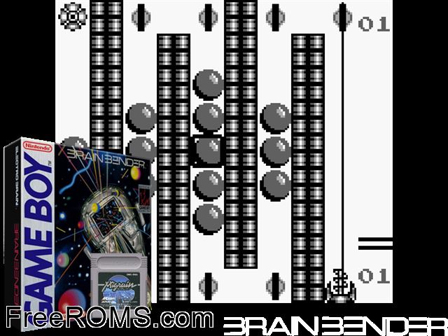 Brainbender Gameboy Color game showing 3D box cover and gameplay screenshot