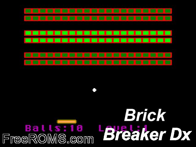 Brick Breaker Dx (Public Domain) Gameboy Color game showing 3D box cover and gameplay screenshot