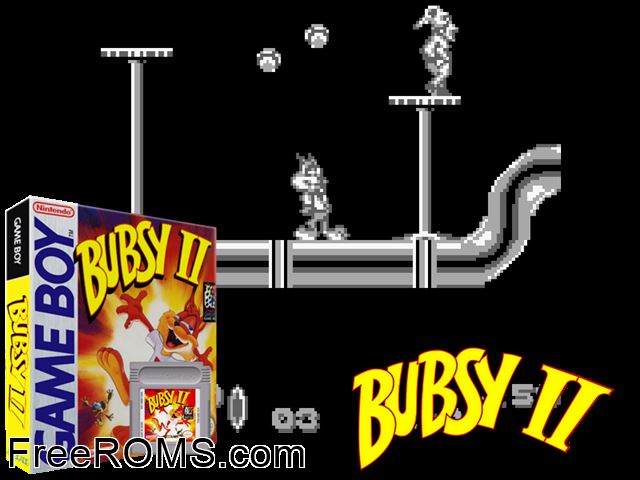 Bubsy 2 Gameboy Color game showing 3D box cover and gameplay screenshot
