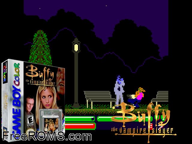 Buffy The Vampire Slayer Gameboy Color game showing 3D box cover and gameplay screenshot