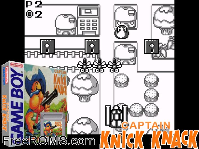 Captain Knick-Knack Gameboy Color game showing 3D box cover and gameplay screenshot