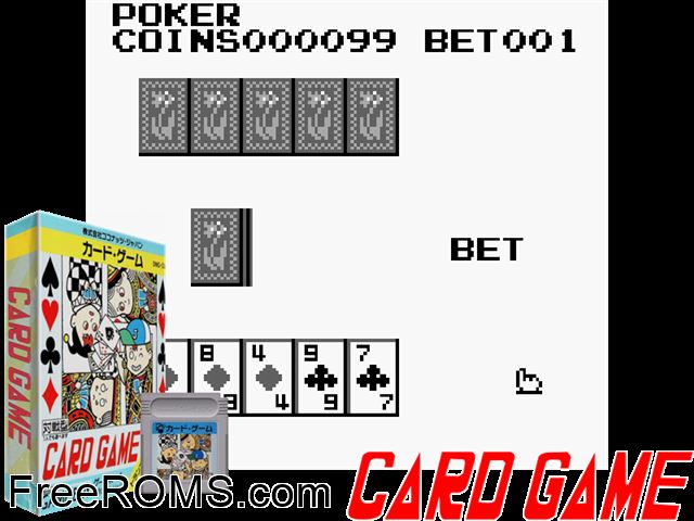 Card Game (Japan) Gameboy Color game showing 3D box cover and gameplay screenshot