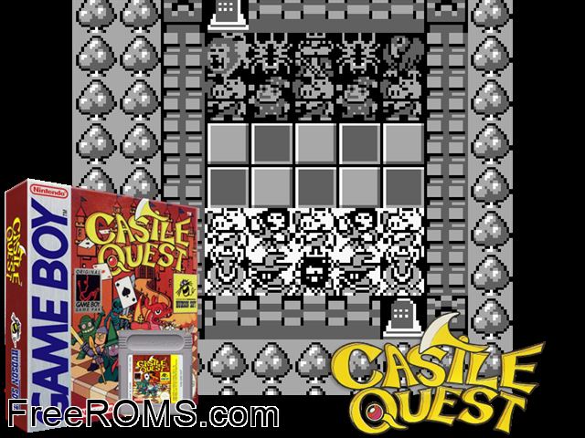 Castle Quest Gameboy Color game showing 3D box cover and gameplay screenshot