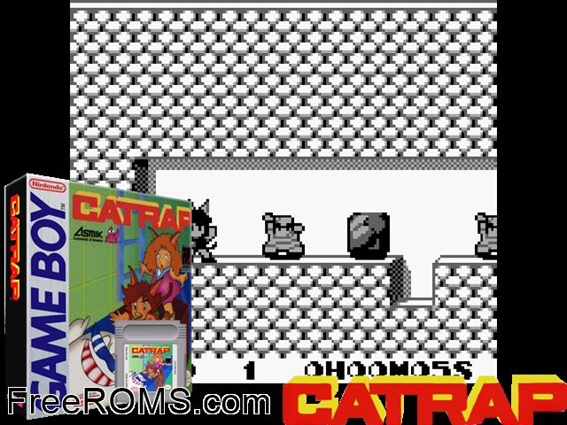 Catrap Gameboy Color game showing 3D box cover and gameplay screenshot