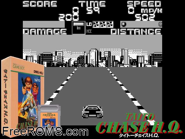 Chase H.Q. (Japan) Gameboy Color game showing 3D box cover and gameplay screenshot
