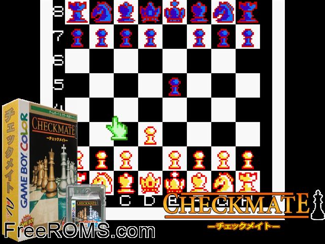 Checkmate (Japan) Gameboy Color game showing 3D box cover and gameplay screenshot