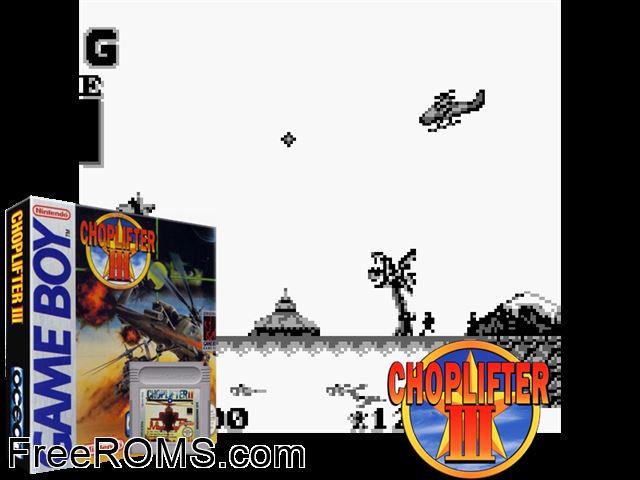 Choplifter Iii Gameboy Color game showing 3D box cover and gameplay screenshot