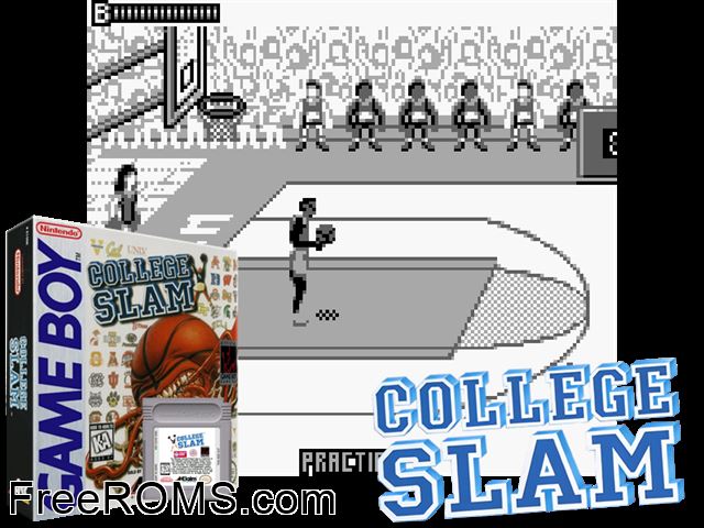 College Slam Gameboy Color game showing 3D box cover and gameplay screenshot
