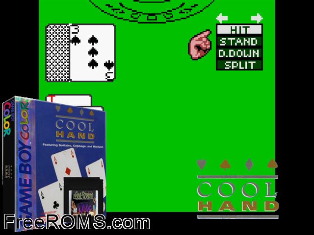 Cool Hand Gameboy Color game showing 3D box cover and gameplay screenshot