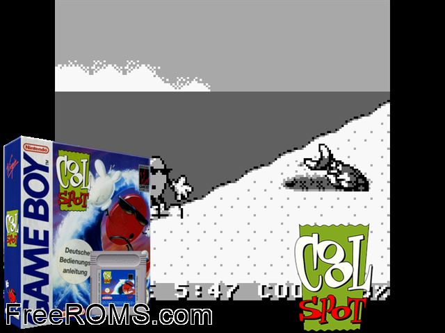 Cool Spot Gameboy Color game showing 3D box cover and gameplay screenshot
