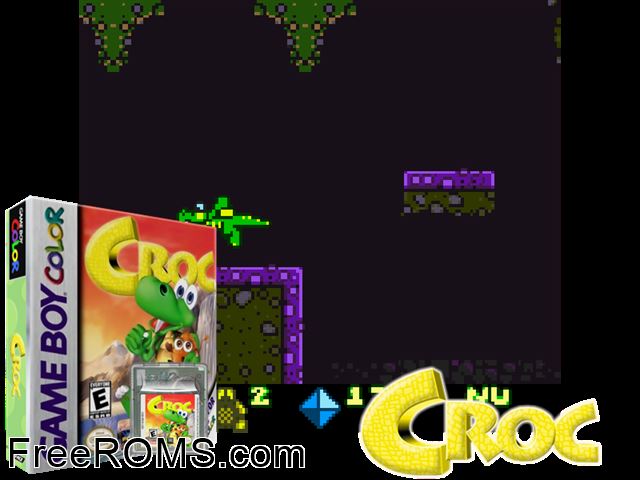 Croc Gameboy Color game showing 3D box cover and gameplay screenshot