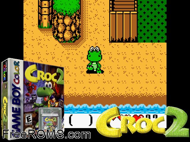 Croc 2 Gameboy Color game showing 3D box cover and gameplay screenshot