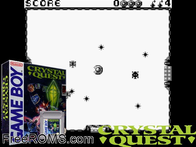 Crystal Quest Gameboy Color game showing 3D box cover and gameplay screenshot