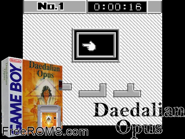 Daedalean Opus Gameboy Color game showing 3D box cover and gameplay screenshot