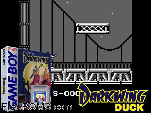 Darkwing Duck Gameboy Color game showing 3D box cover and gameplay screenshot