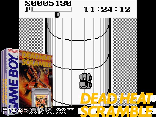 Dead Heat Scramble Gameboy Color game showing 3D box cover and gameplay screenshot