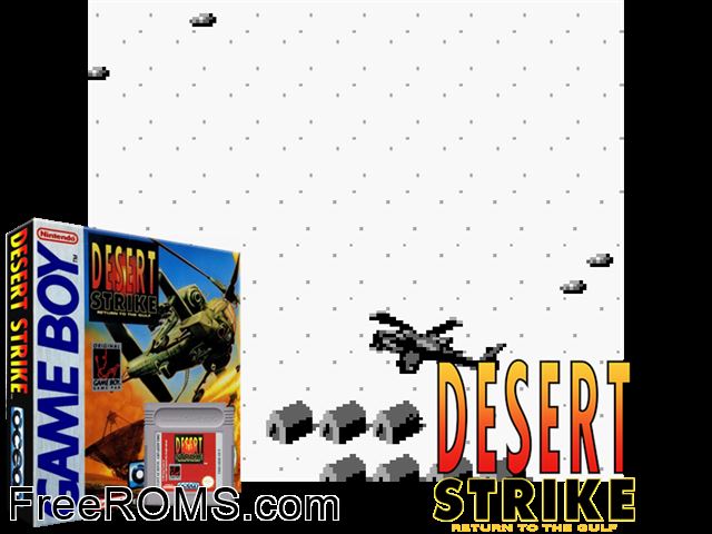 Desert Strike - Return To The Gulf (Ocean) Gameboy Color game showing 3D box cover and gameplay screenshot