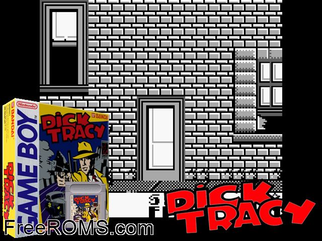 Dick Tracy Gameboy Color game showing 3D box cover and gameplay screenshot