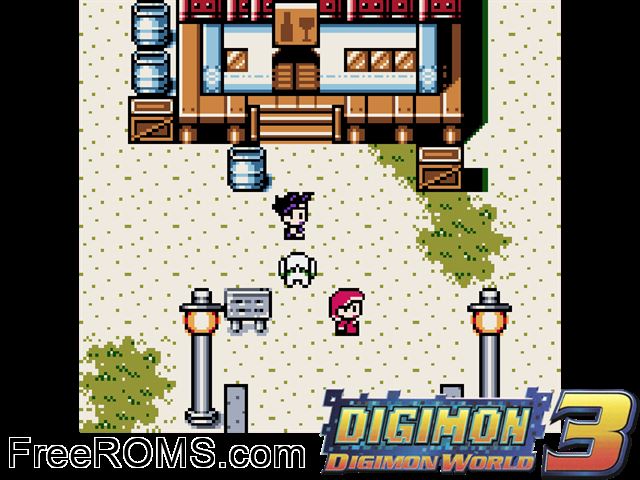 Digimon 3 Gameboy Color game showing 3D box cover and gameplay screenshot