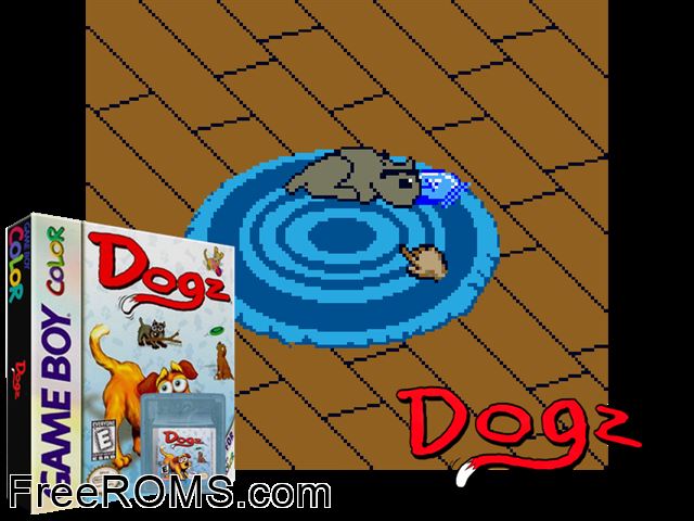 Dogz - Your Virtual Petz Palz Gameboy Color game showing 3D box cover and gameplay screenshot
