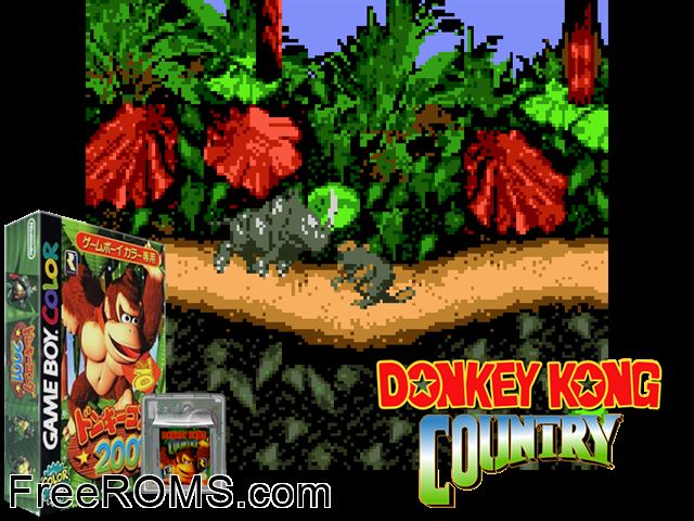 Donkey Kong 2001 (Japan) Gameboy Color game showing 3D box cover and gameplay screenshot
