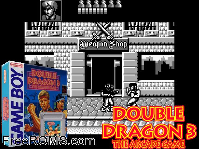 Double Dragon 3 Gameboy Color game showing 3D box cover and gameplay screenshot