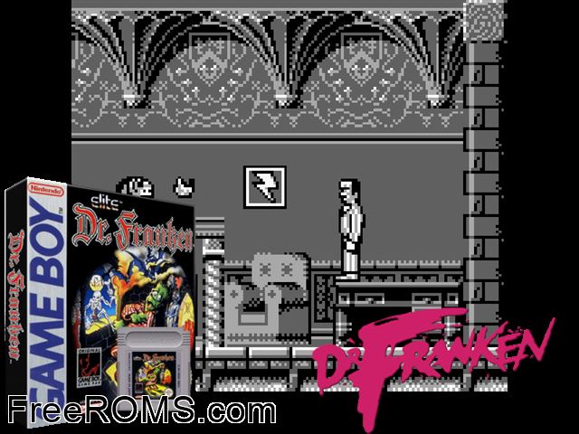 Dr. Franken Gameboy Color game showing 3D box cover and gameplay screenshot
