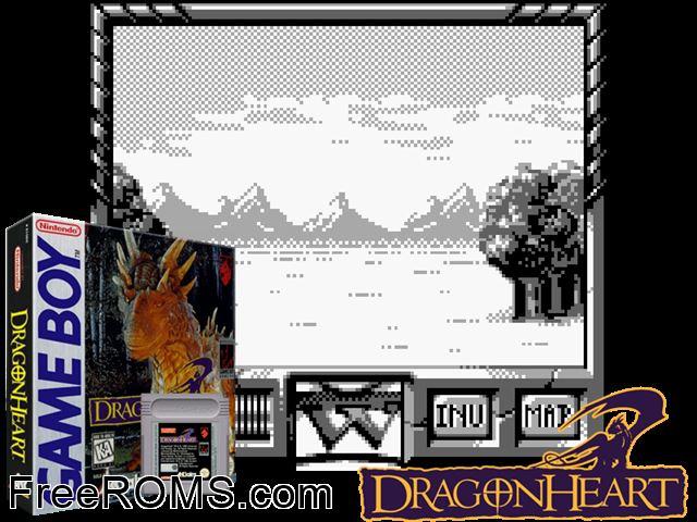 Dragon Heart Gameboy Color game showing 3D box cover and gameplay screenshot