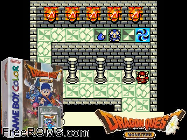 Dragon Quest Monsters - Terry No Wonderland (Japan) (V1.1) Gameboy Color game showing 3D box cover and gameplay screenshot